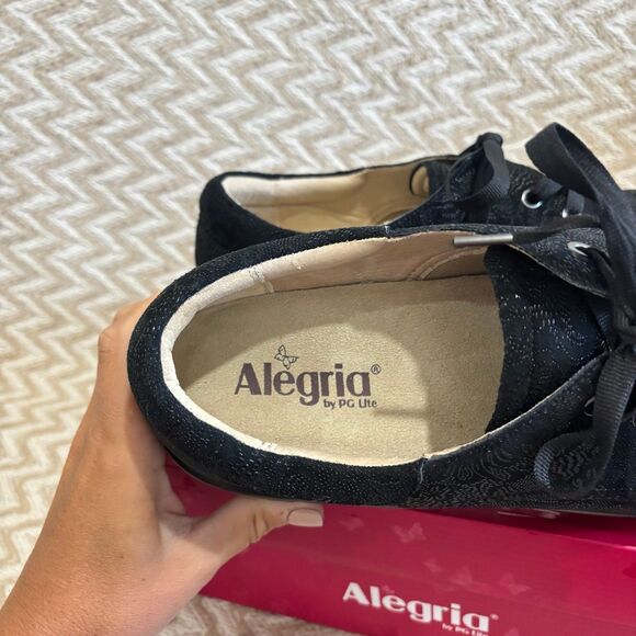 Alegria Black Floral Sneakers - Picture 8 of 9